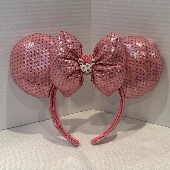 Homemade Headband w/Pink Sequined Sparkly Mouse Ears - Picture 11 of 11